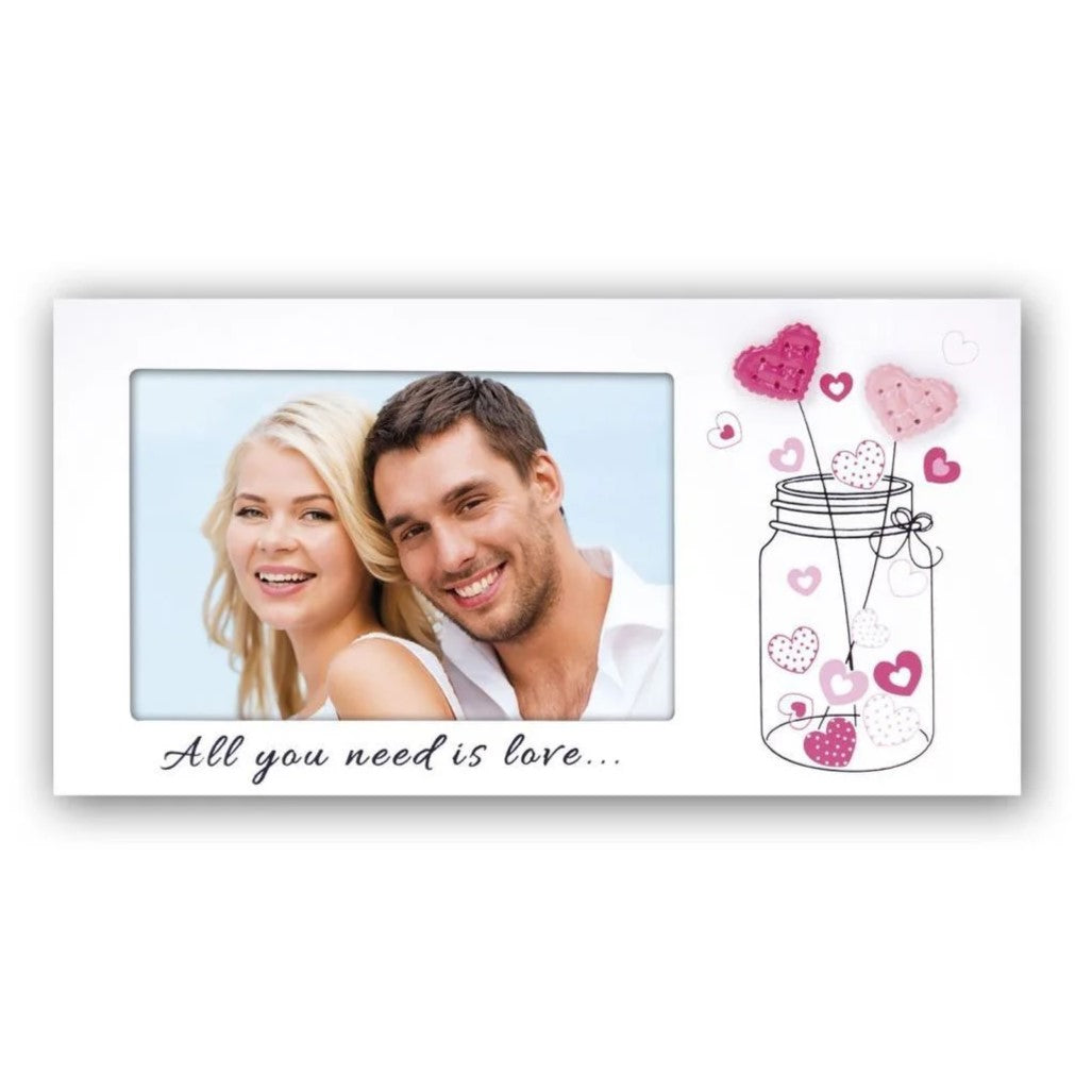 Zep Valentine's Horizontal Wooden Photo Frame 10 x 15cm - White