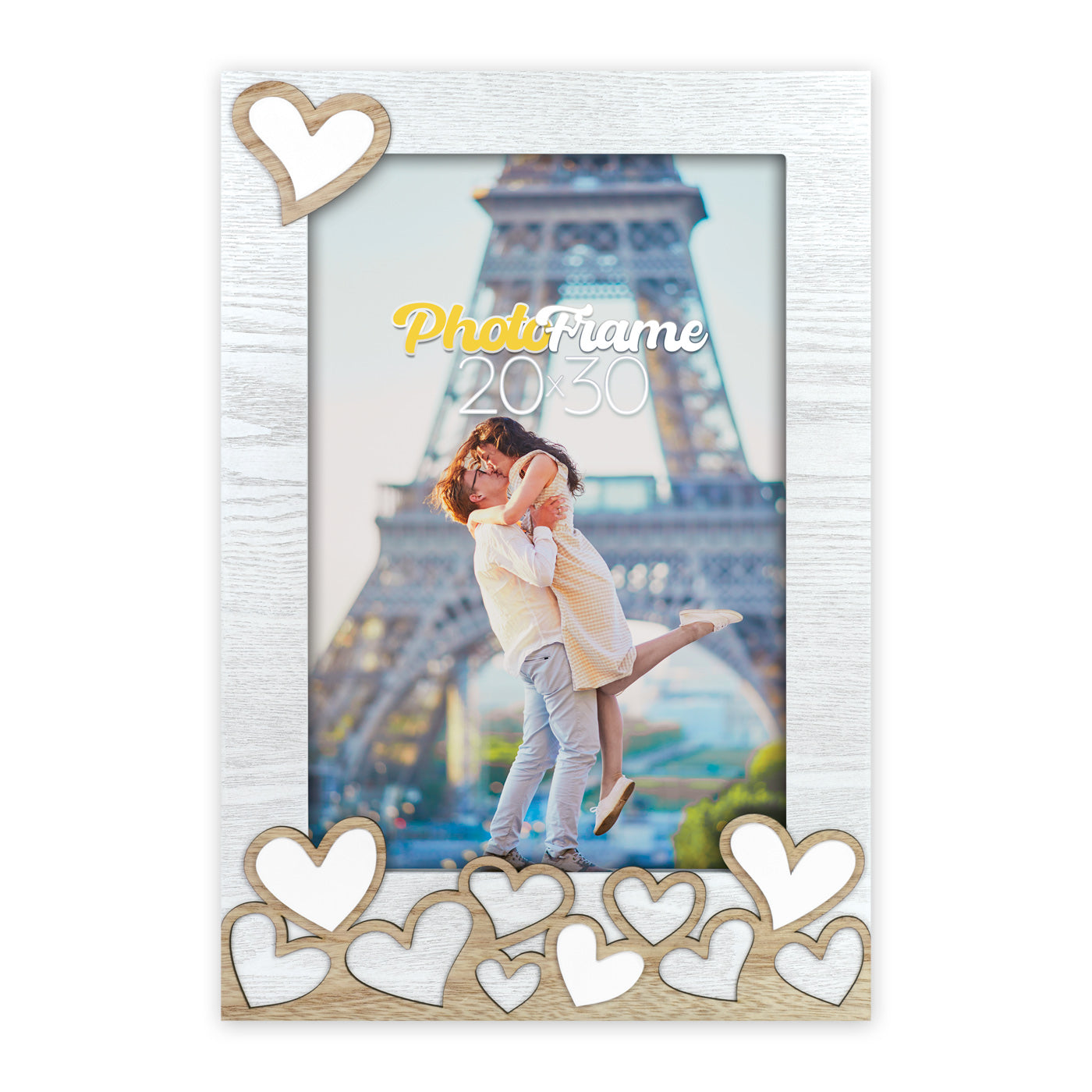 Zep Valentine's Portrait Wooden Photo Frame 20 x 30cm - White/Brown