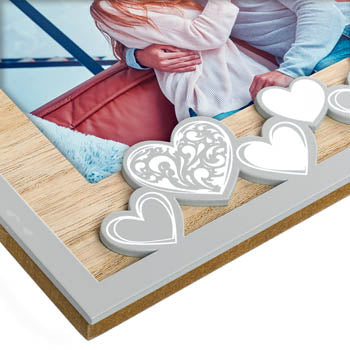 Zep Valentine's Horizontal Wooden Photo Frame 10 x 15cm - Grey/Brown