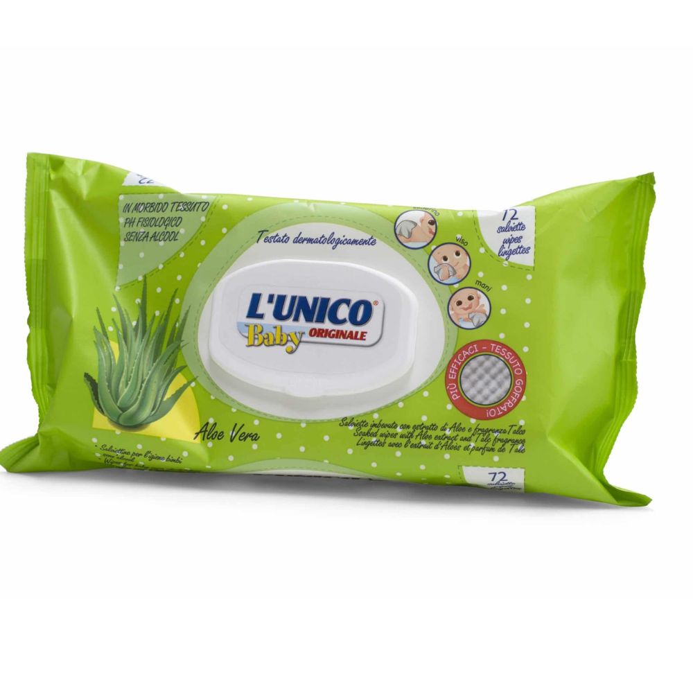 L-Unico Baby Care Wet Wipes Aloe Vera Pack Of 72pcs