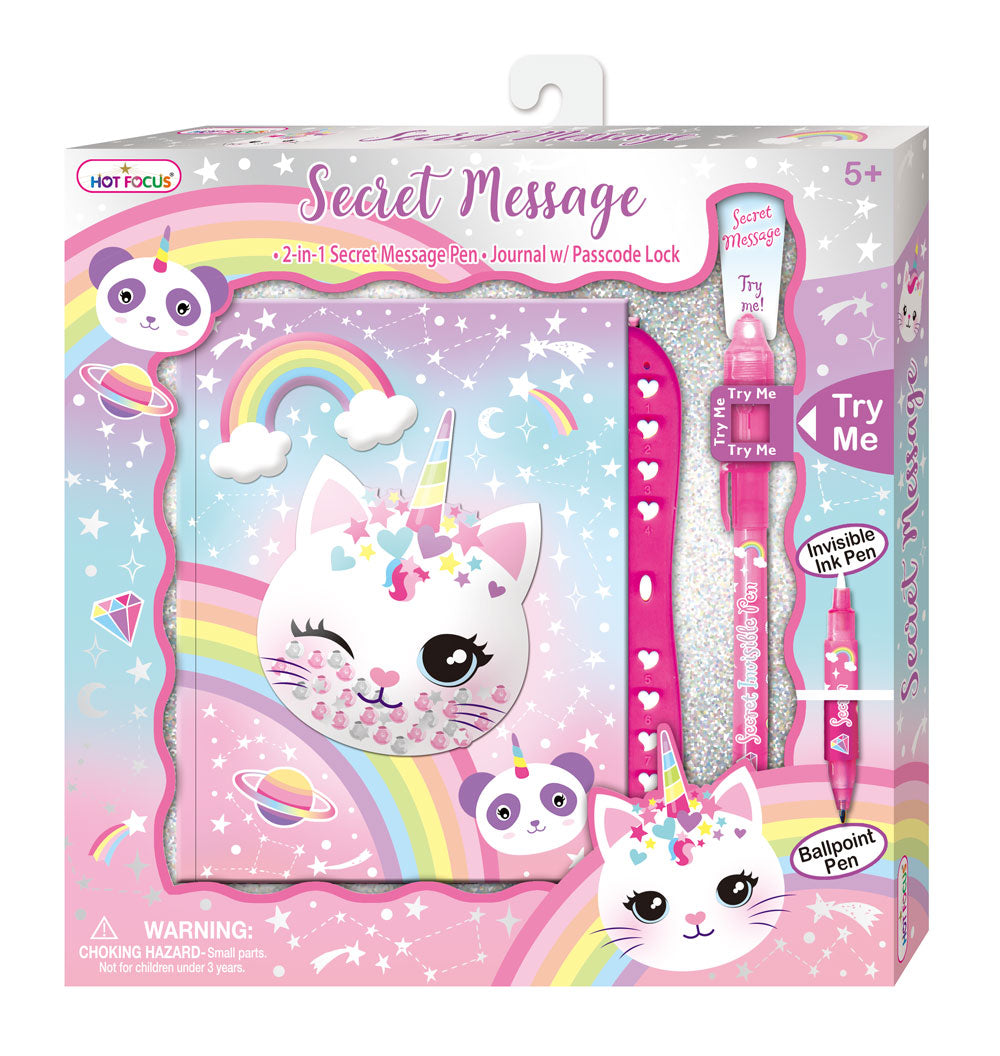 Hot Focus Unicorn Kit Secret Message Journal + Pen