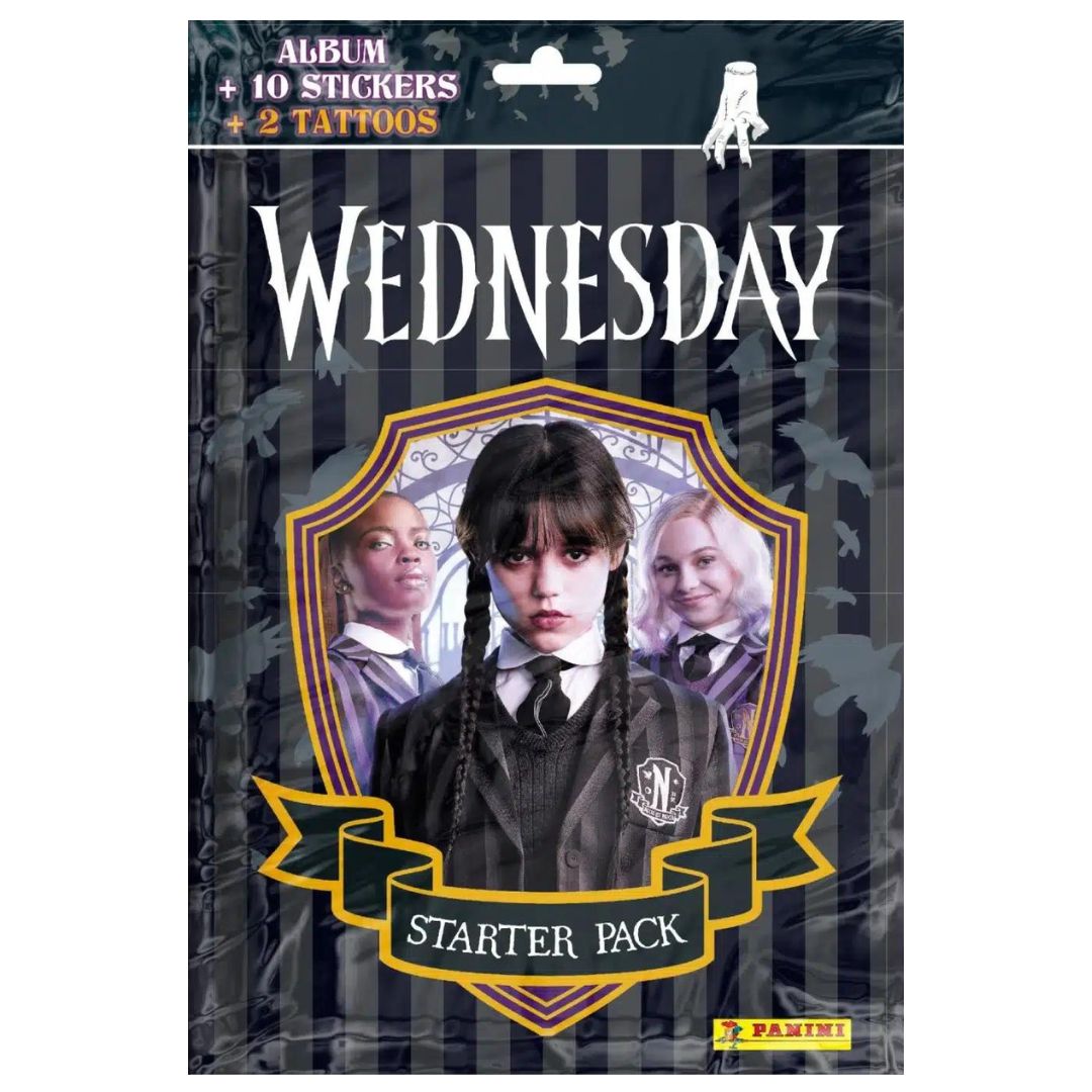 Panini Wednesday Sticker Album + 10 Stickers