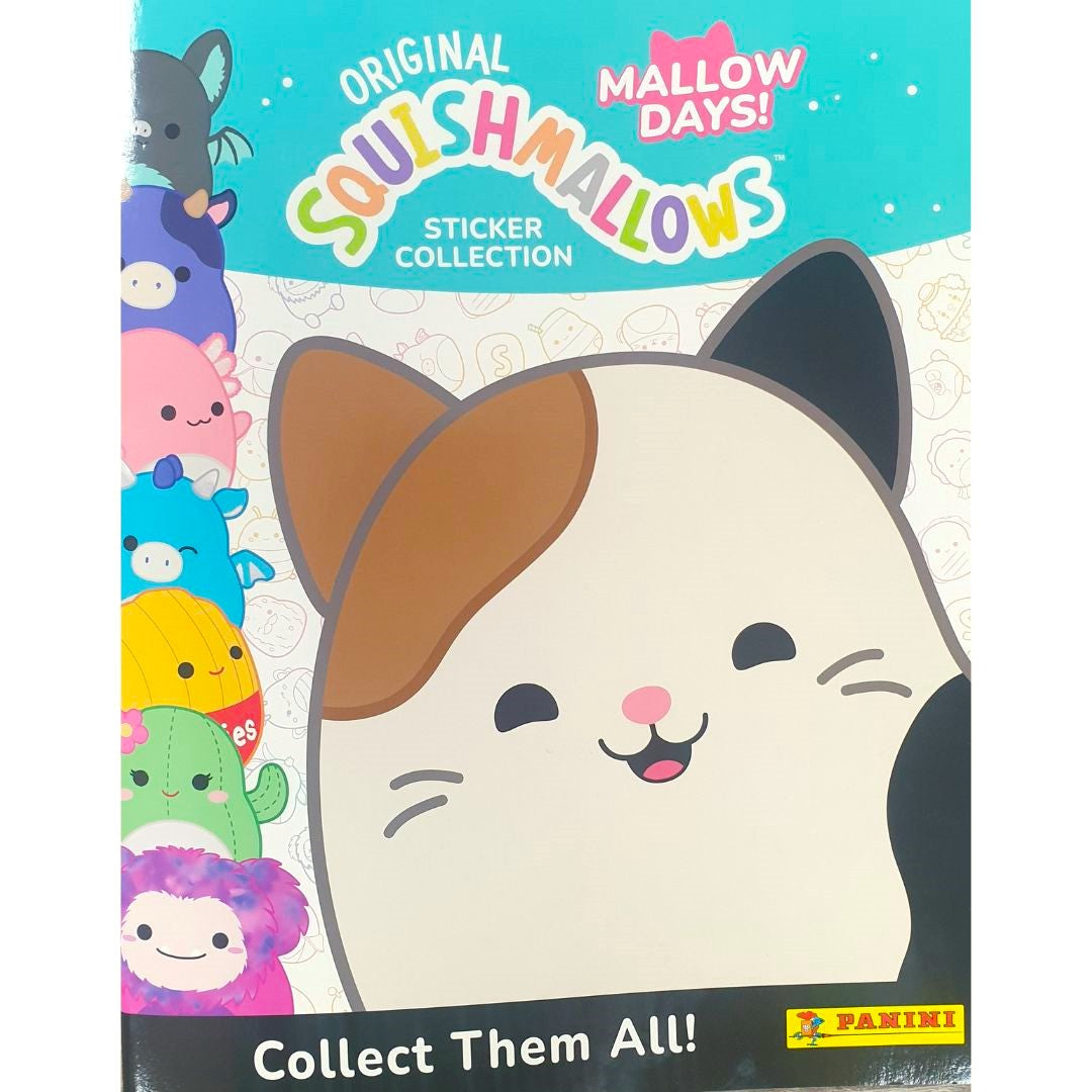 Panini Squishmallows "Mallow Days" Sticker Album + 6 Stickers