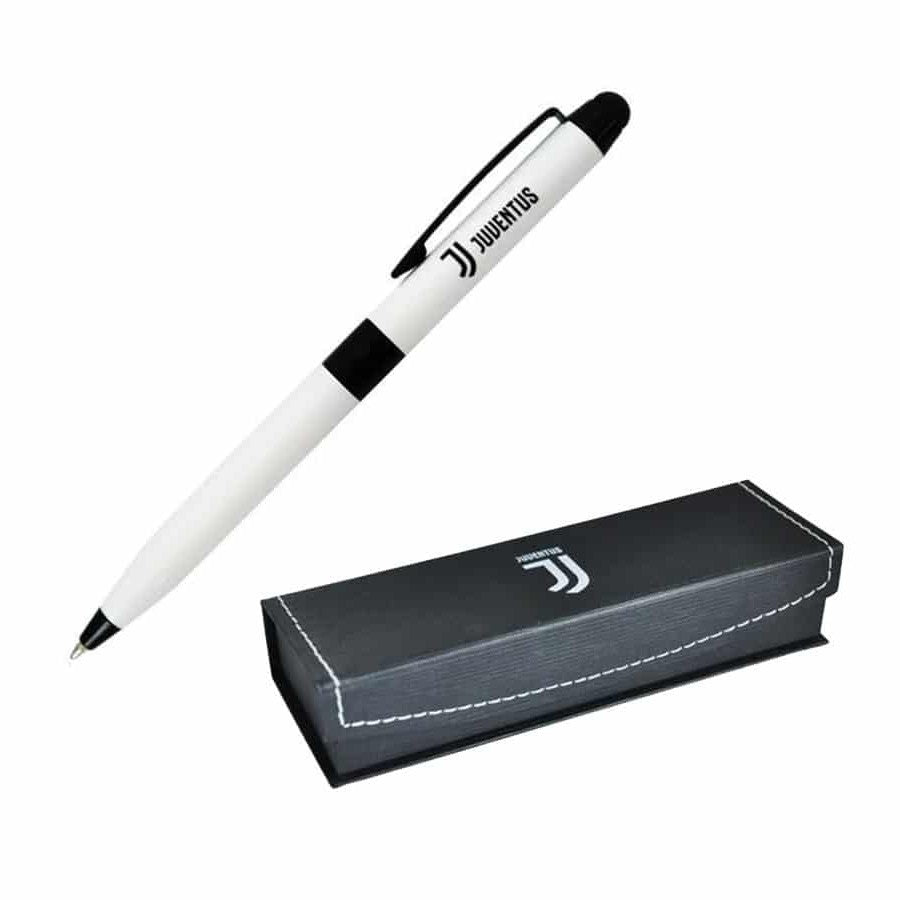 Juventus FC Ballpoint Touchscreen Pen With Rubber - White