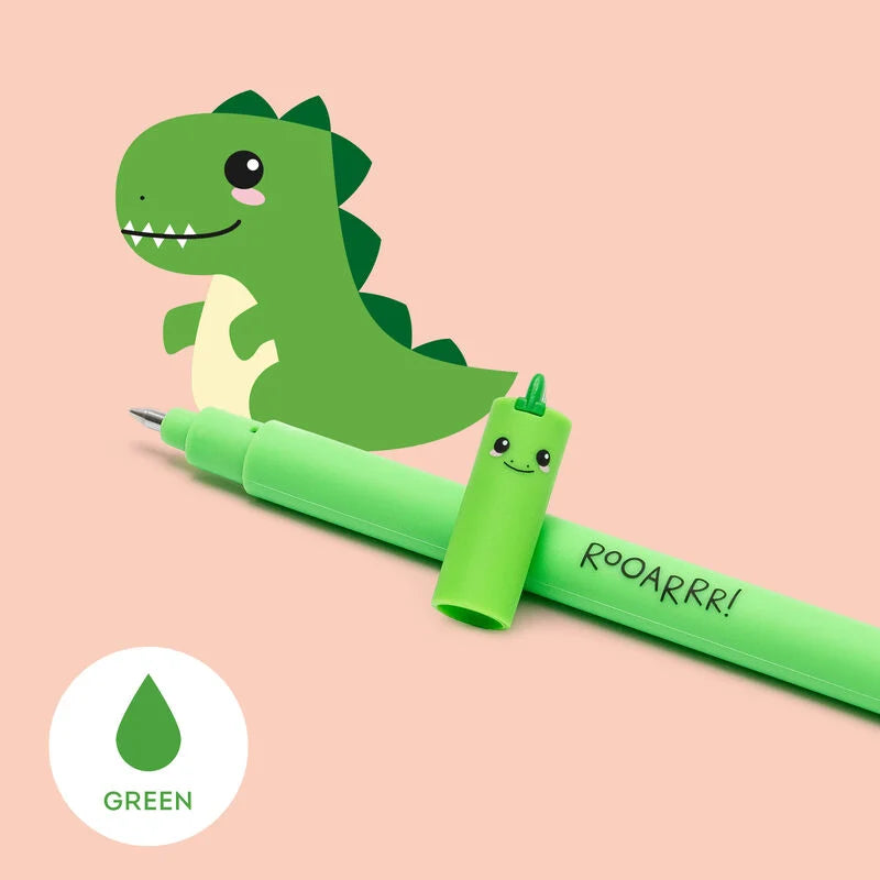 Legami Erasable Gel Pen 0.7mm Green Ink Dino