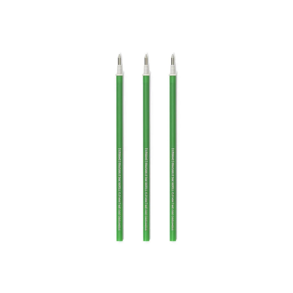 Legami Erasable Gel Pen Refill A Pack Of 3pcs - Green Ink