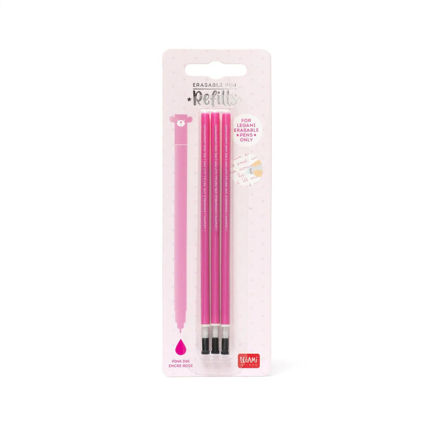 Legami Erasable Gel Pen Refill A Pack Of 3pcs - Pink Ink