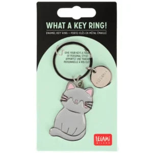 Legami Enameled metal keychain ? What a Key Ring! ? Kitty