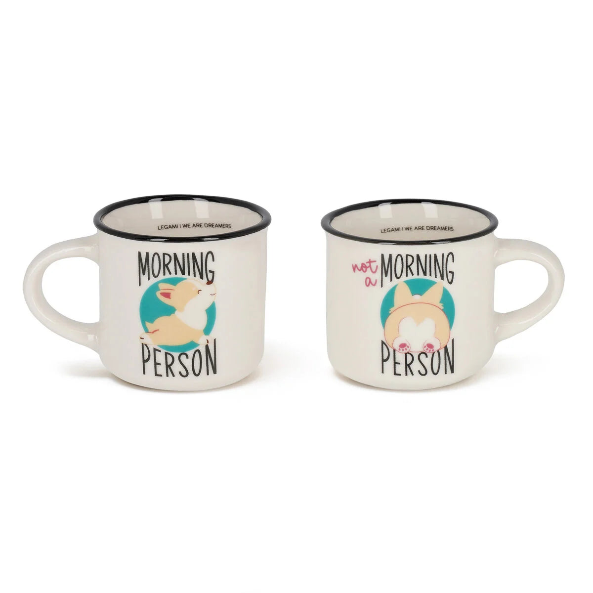 Legami Coffee Mugs A Set Of 2pcs - Espresso For Two - Corgi