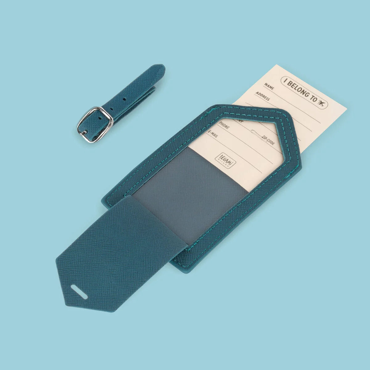 Legami Luggage Tag - Petrol Blue