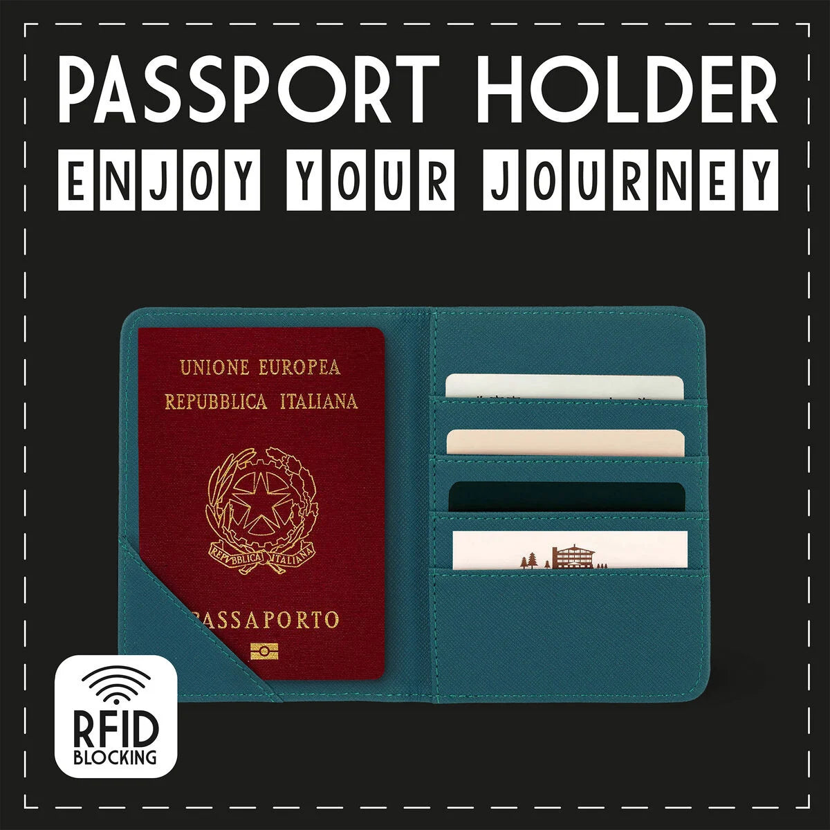 Legami Passport Holder - Petrol Blue