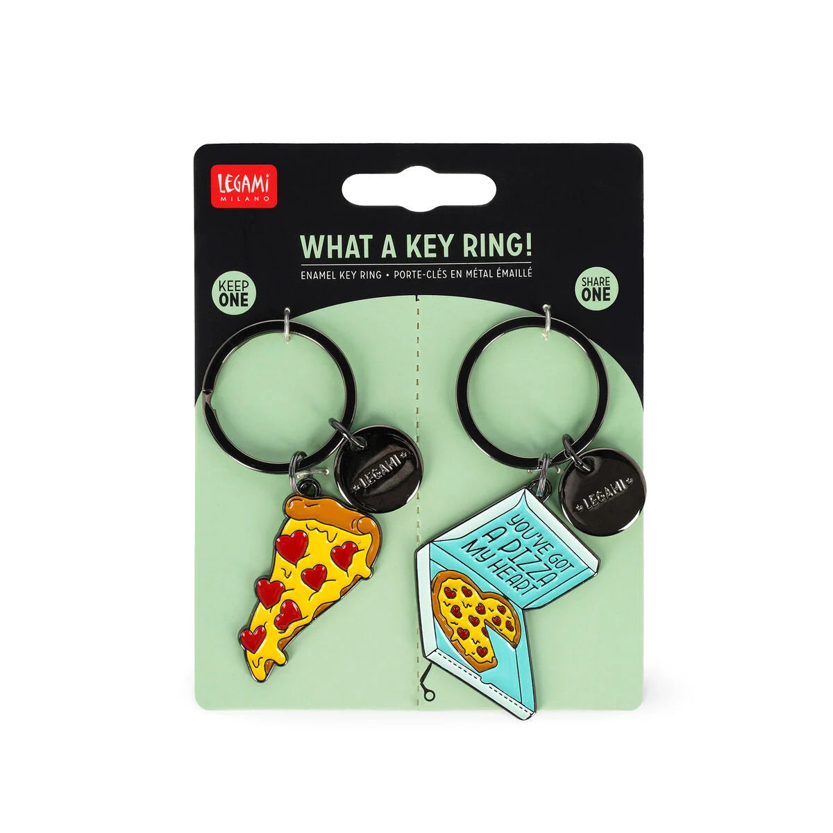 Legami Enamel Key Ring - What A Key Ring! - Pizza