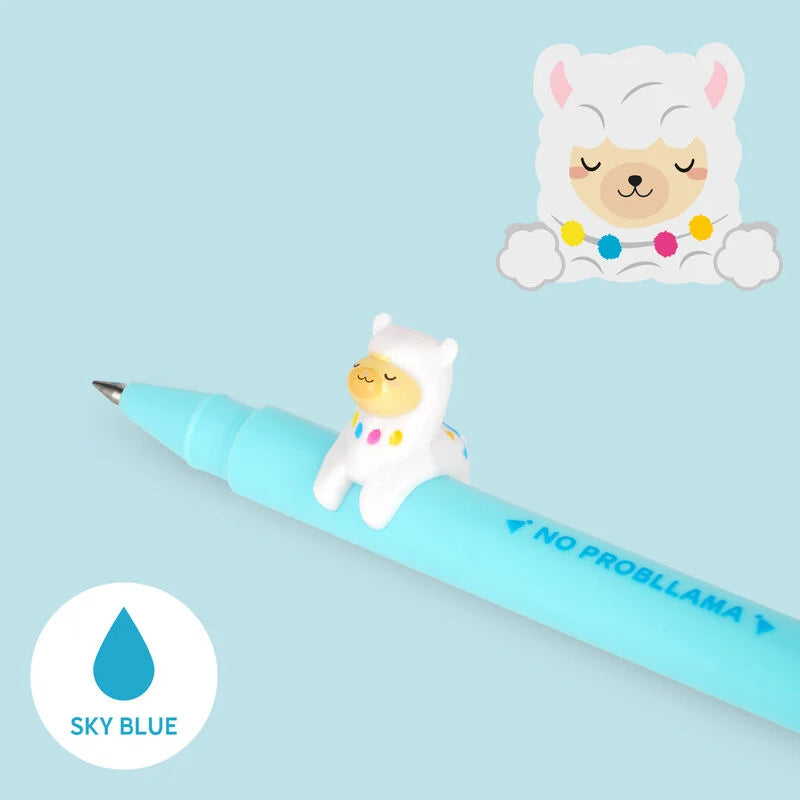 Legami Lovely Friends Gel Pen 0.5mm Light Blue Ink - Llama