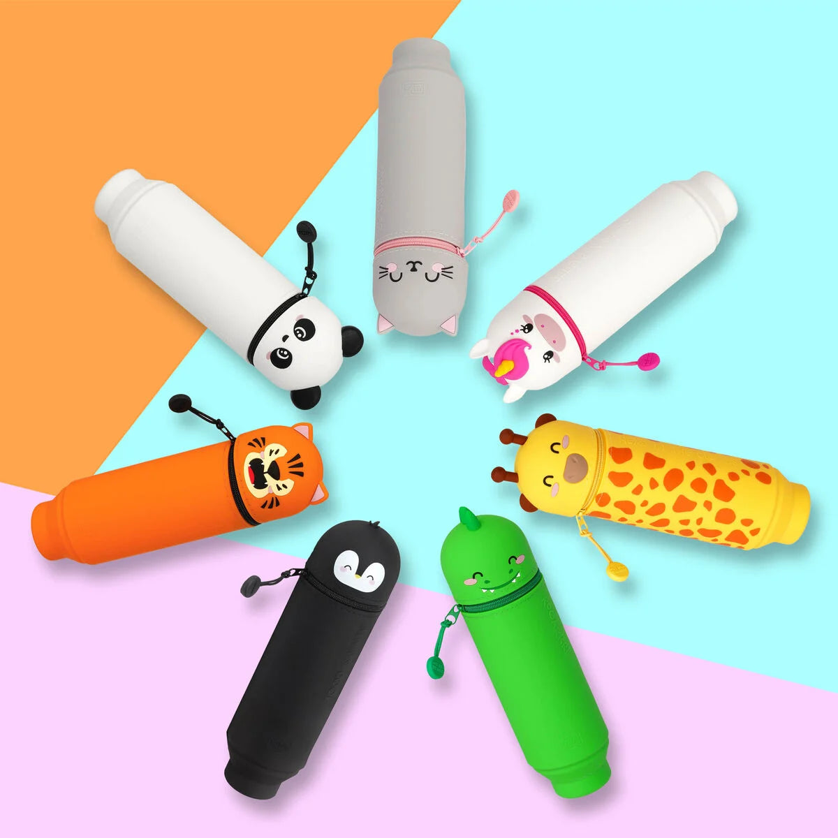 Legami 2-In-1 Silicone Pencil Case - Kawaii - Tiger "Grrreat Adventures"