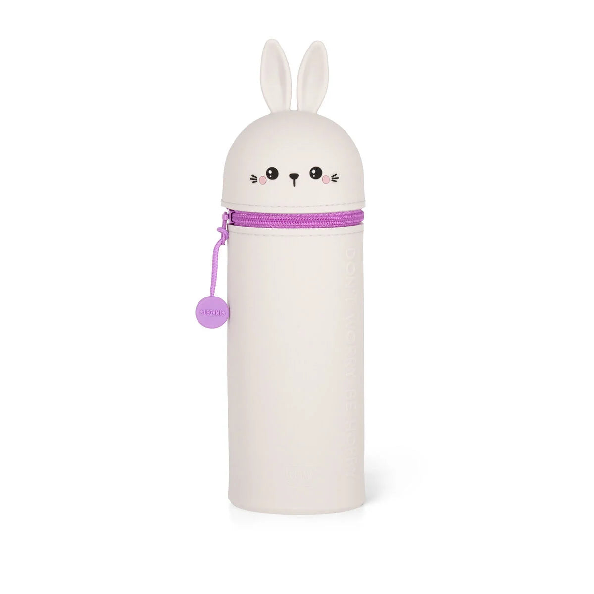 Legami 2-In-1 Silicone Pencil Case - Kawaii - Bunny "Don't Worry Be Hoppy"