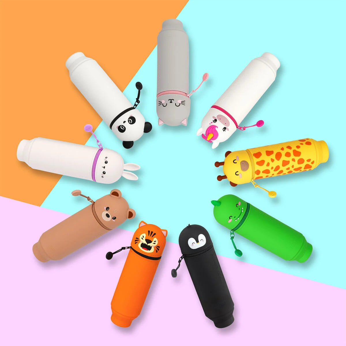 Legami 2-In-1 Silicone Pencil Case - Kawaii - Bunny "Don't Worry Be Hoppy"
