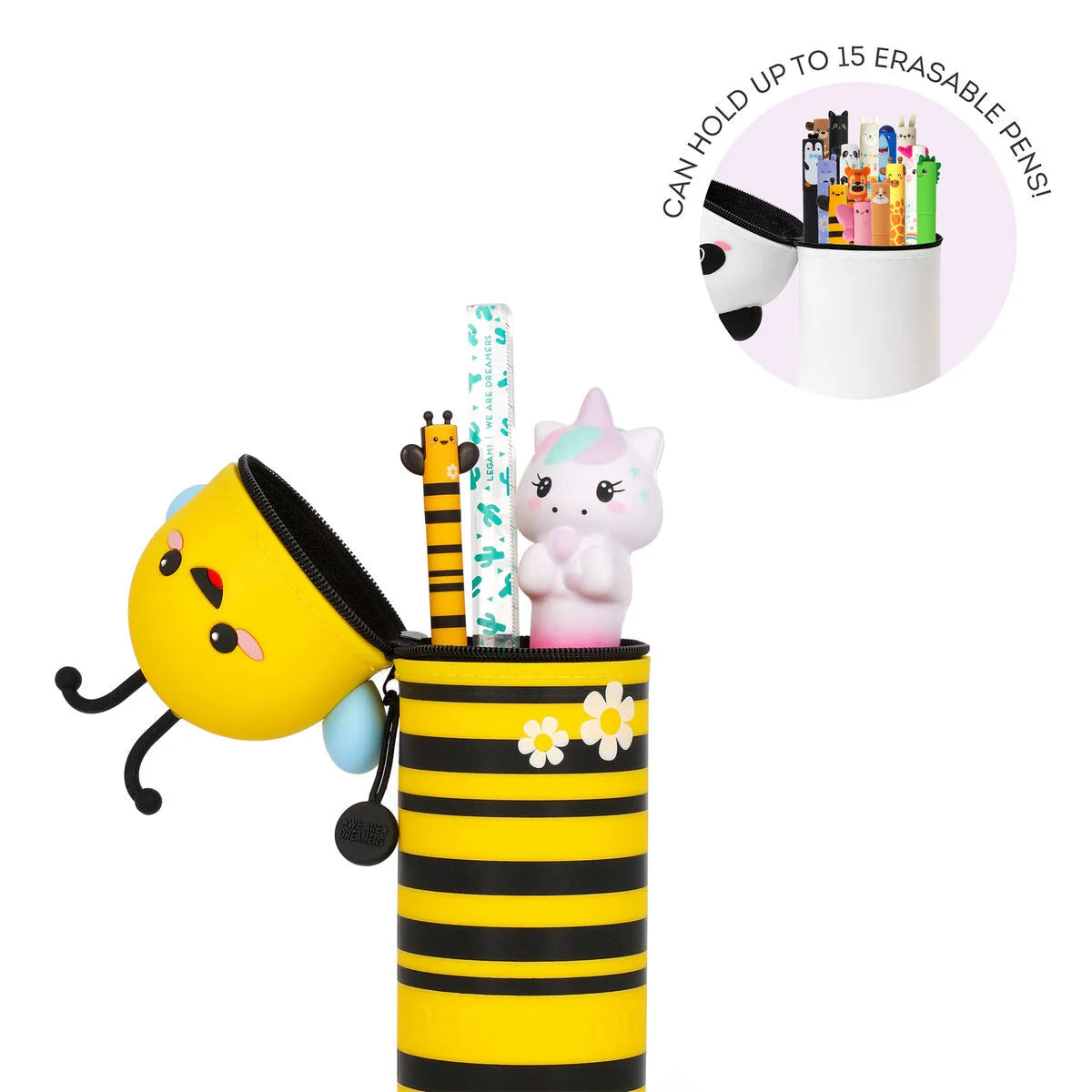 Legami 2-In-1 Silicone Pencil Case - Kawaii - Bee "Bee Different"