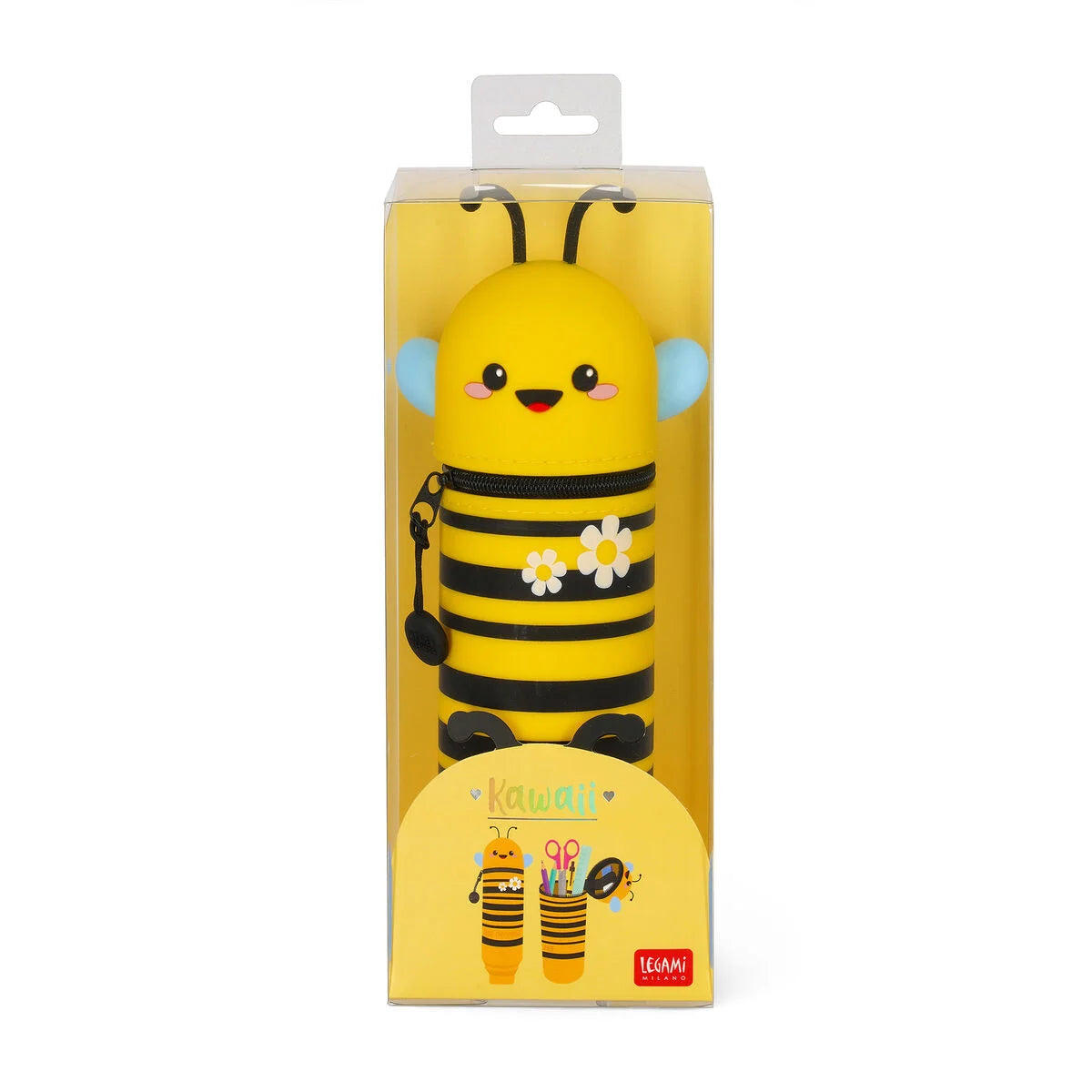 Legami 2-In-1 Silicone Pencil Case - Kawaii - Bee "Bee Different"