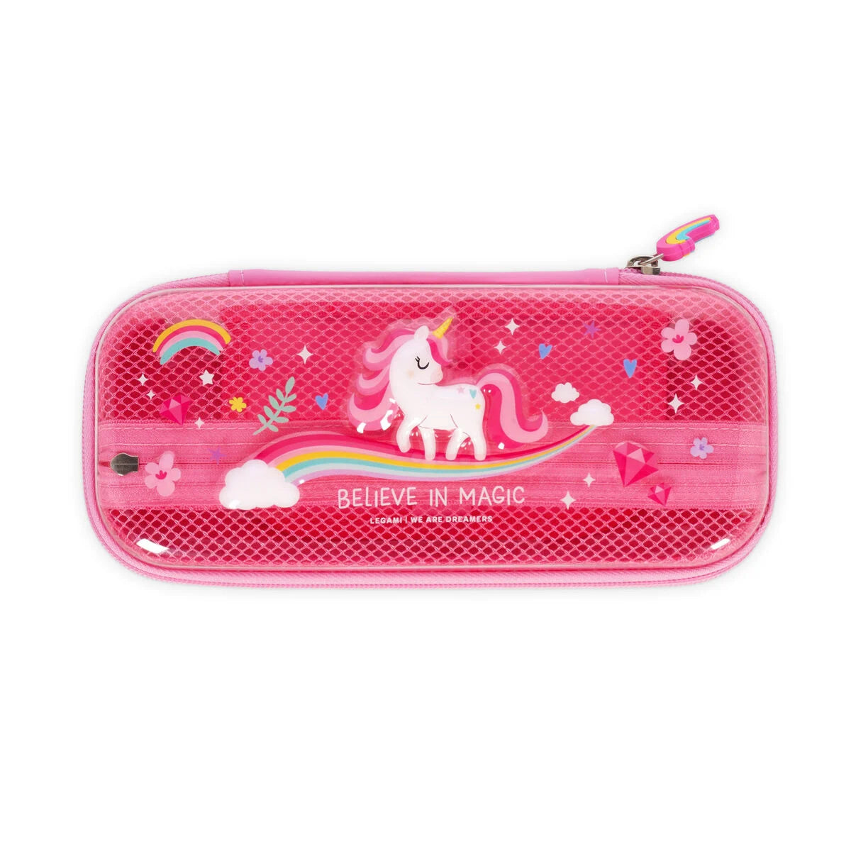 Legami Rigid Transparent Pencil Case - WonderWow - Unicorn