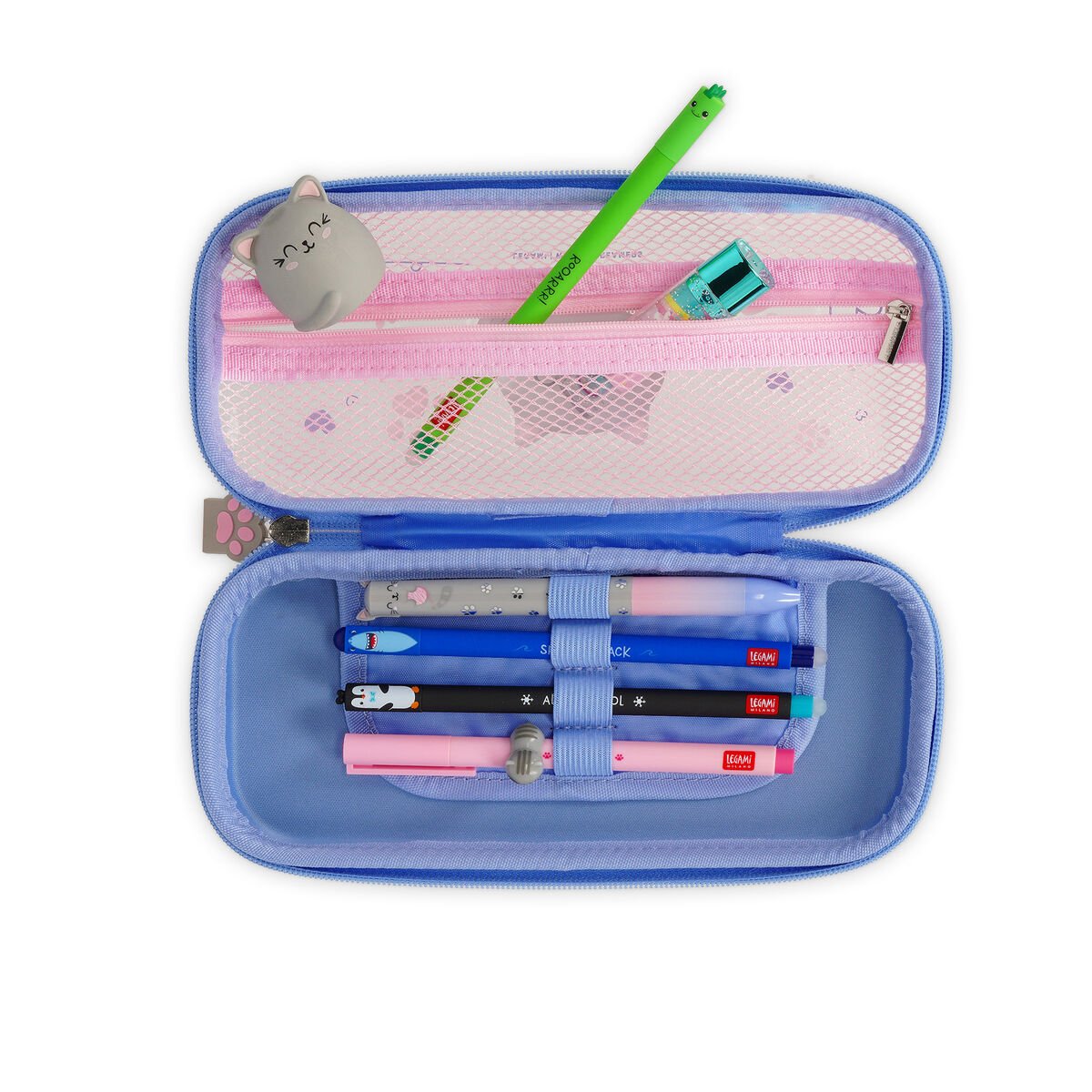 Legami Rigid Transparent Pencil Case - WonderWow - Kitty