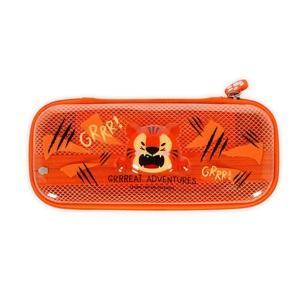 Legami Rigid Transparent Pencil Case - WonderWow - Tiger
