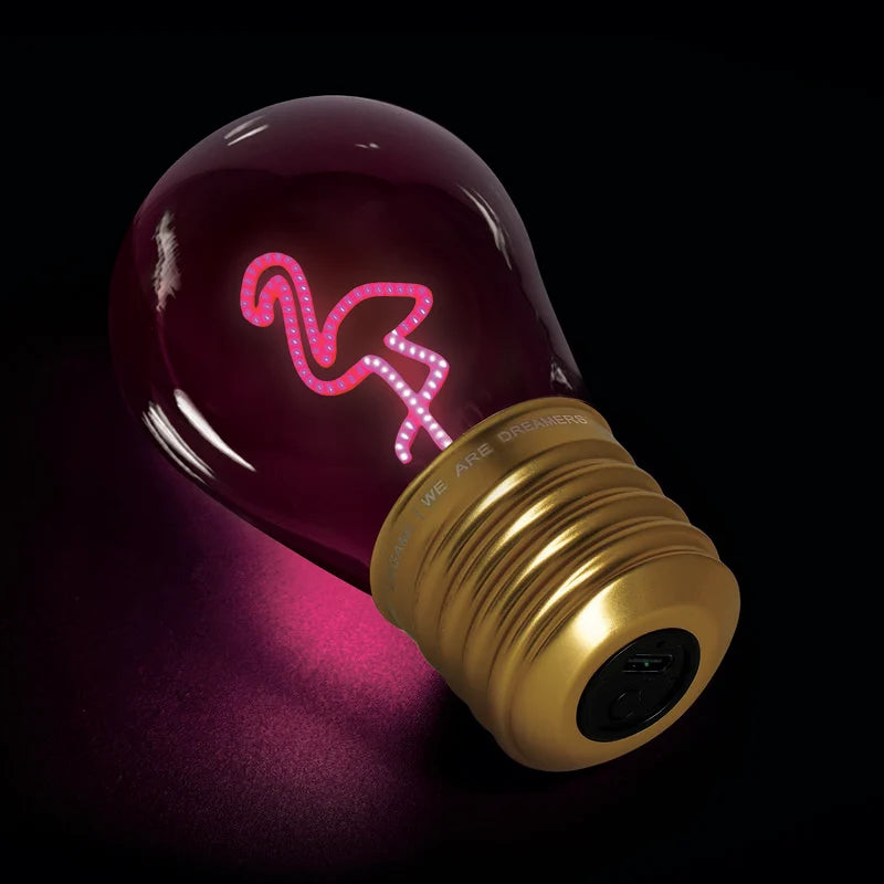Legami Bulb Fiction Light Bulb Table Lamp - Flamingo