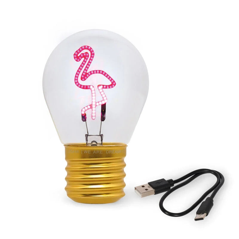 Legami Bulb Fiction Light Bulb Table Lamp - Flamingo