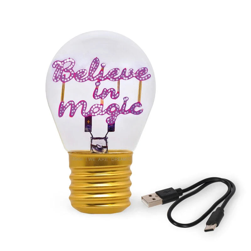 Legami Bulb Fiction Light Bulb Table Lamp - Believe In Magic