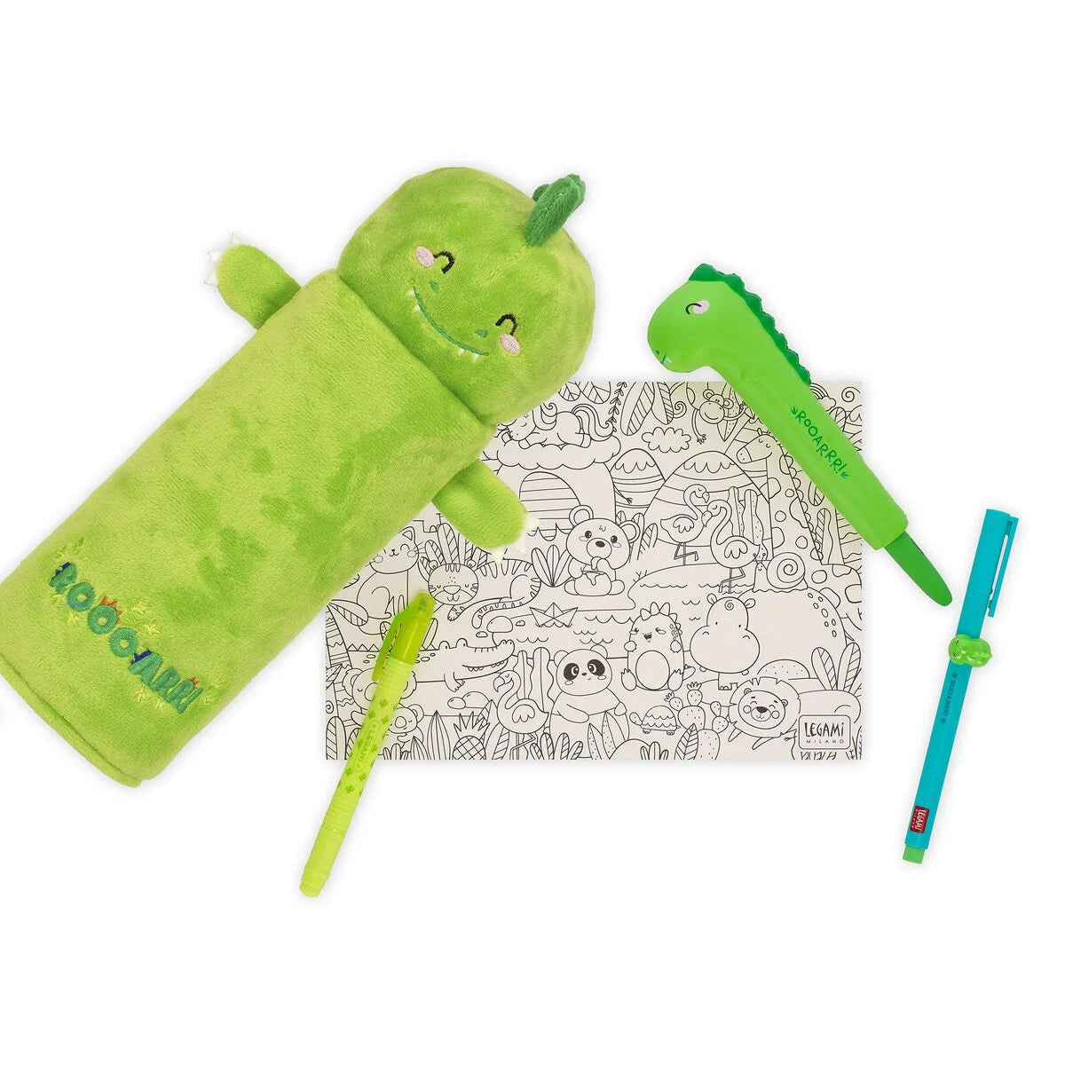 Legami Soft Plush Pencil Case - Super Soft! - Dino "Roooarr"