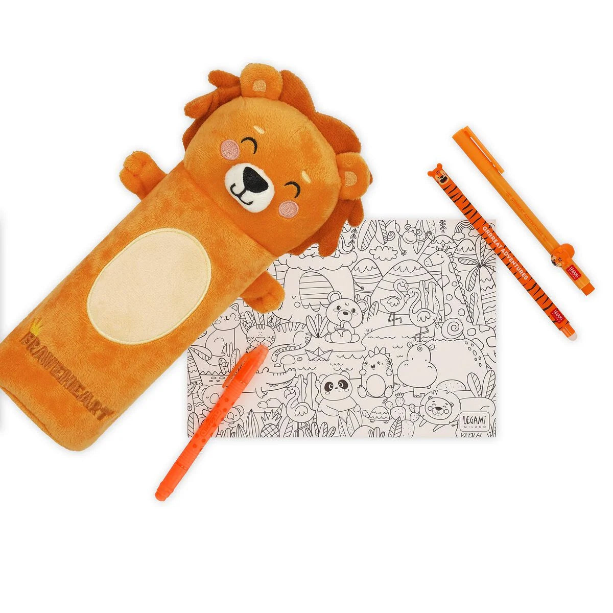 Legami Soft Plush Pencil Case - Super Soft! - Lion "The King"