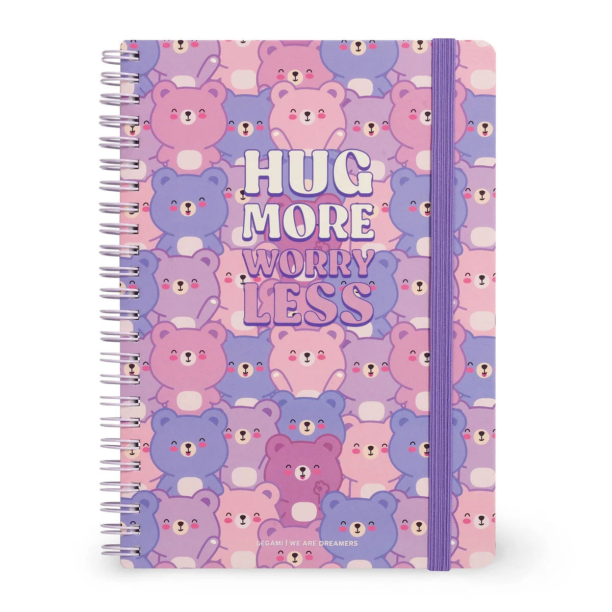 A5 Legami Spiral-Bound Lined Notebook With Illustrated Hardcover - Teddy Bear