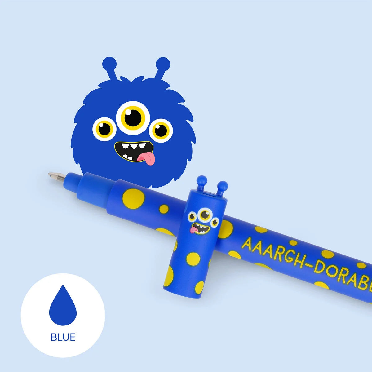 Legami Erasable Gel Pen 0.7mm Blue Ink - Monster "Aaargh-Dorable!"
