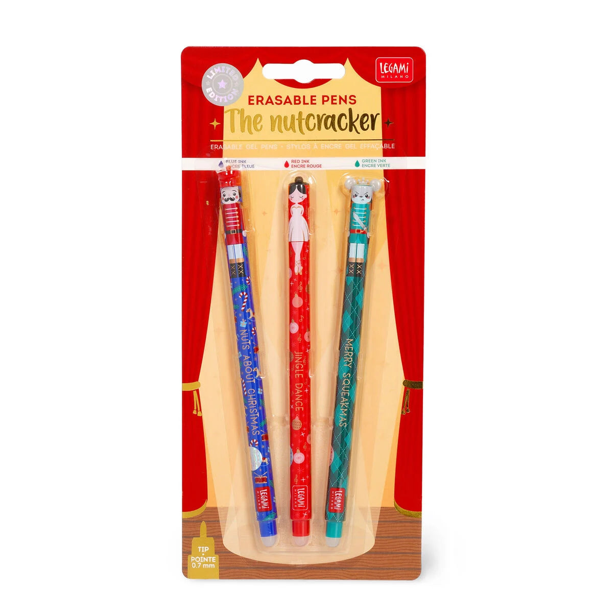 Legami Erasable Pen Set Of 3pcs - The Nutcracker