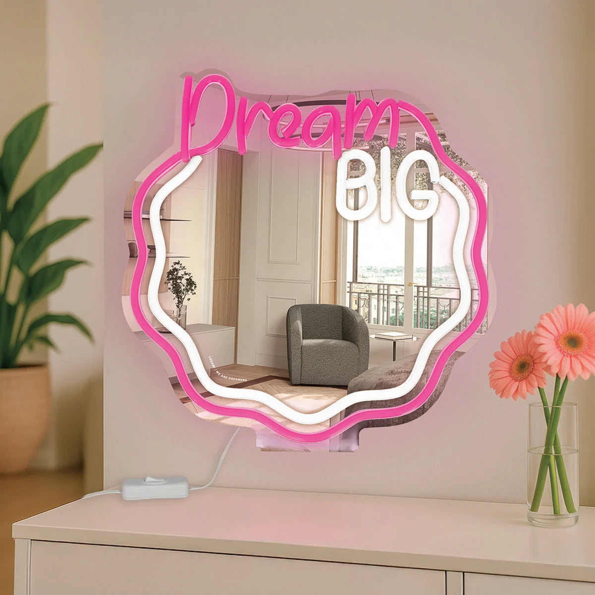 Legami Neon Light Mirror - It's A Sign - Dream Big