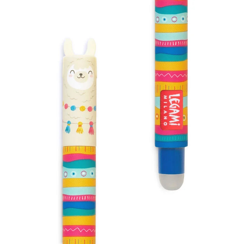 Legami Erasable Gel Pen 0.7mm Blue Ink - Llama "No Probllama"