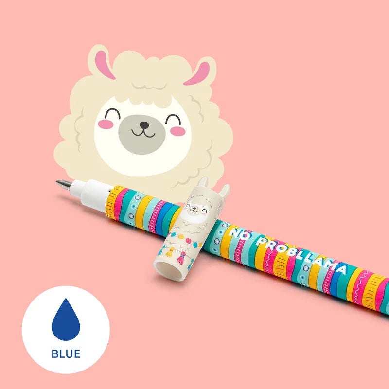 Legami Erasable Gel Pen 0.7mm Blue Ink - Llama "No Probllama"