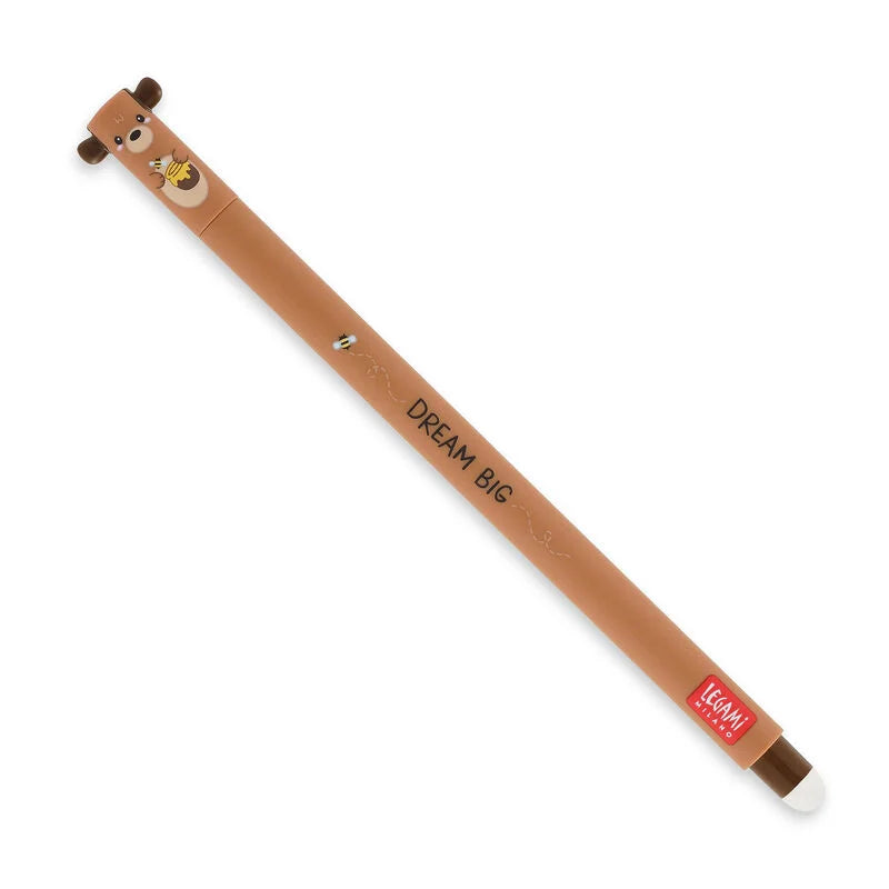 Legami Erasable Gel Pen 0.7mm Red Ink - Teddy Bear "Dream Big"