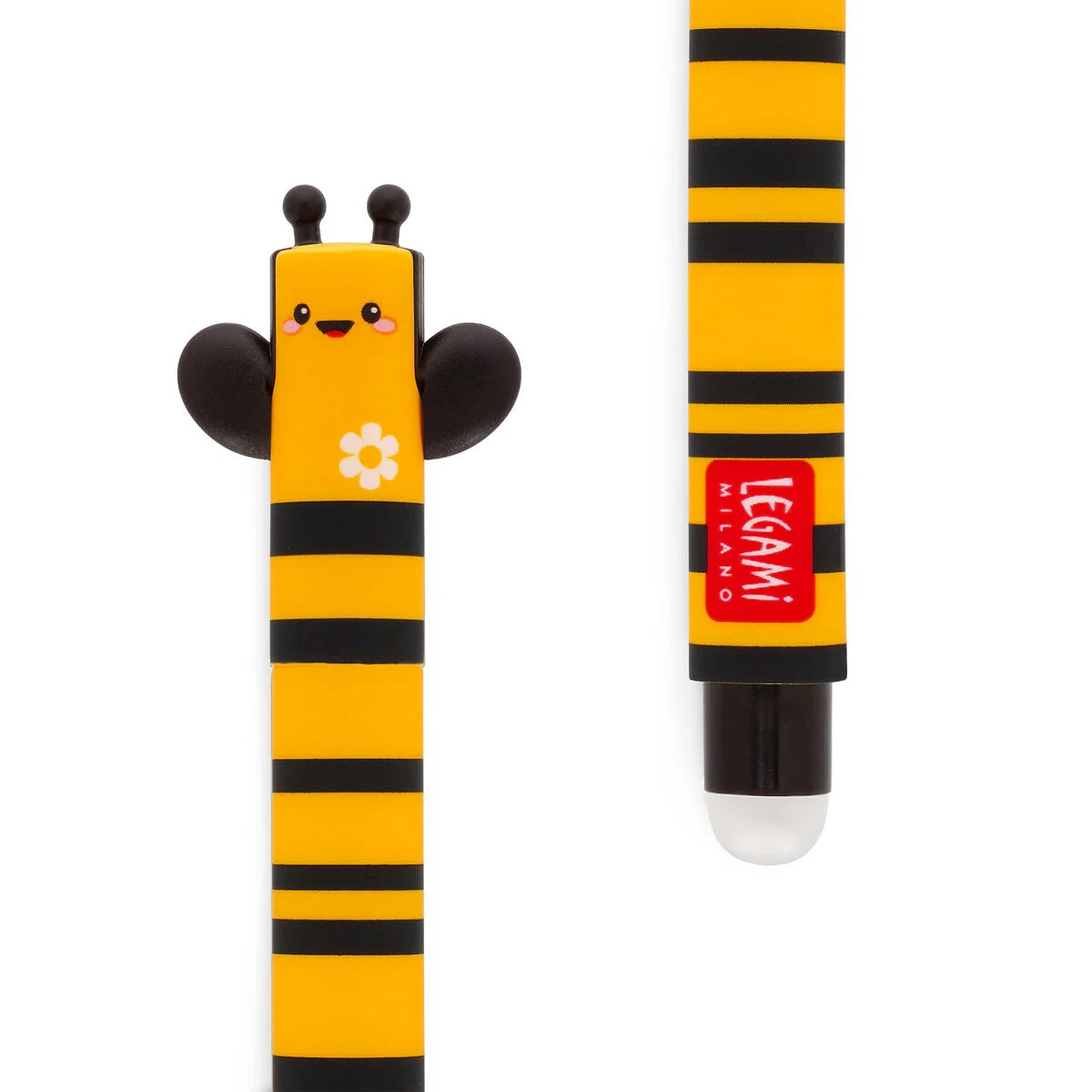 Legami Erasable Gel Pen 0.7mm Black Ink - Bee "Bee Different"
