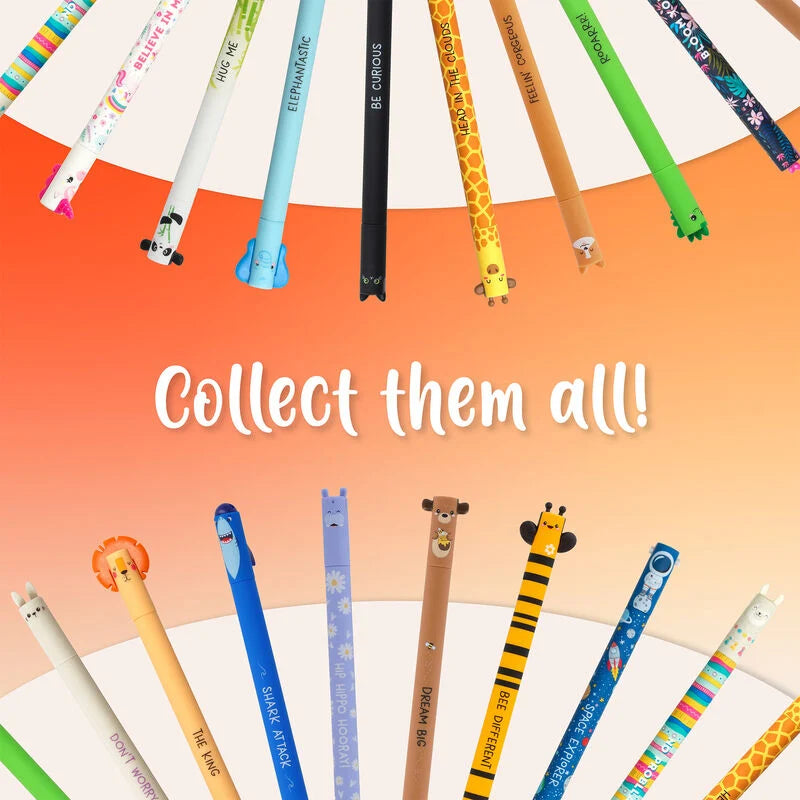 Legami Erasable Gel Pen 0.7mm Orange Ink - Tiger "Grrreat Adventures"