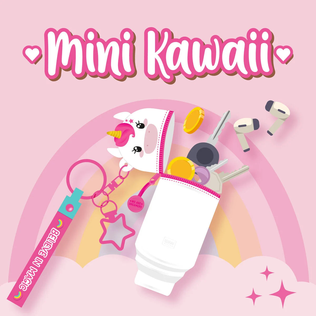 Legami Coin Purse With Keychain - Mini Kawaii - Unicorn