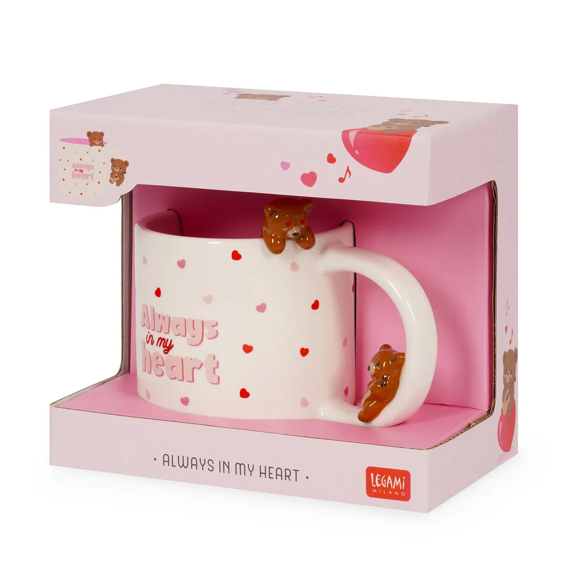 Legami Stoneware Cup 350ml - Too Cute To Handle - Always In My Heart
