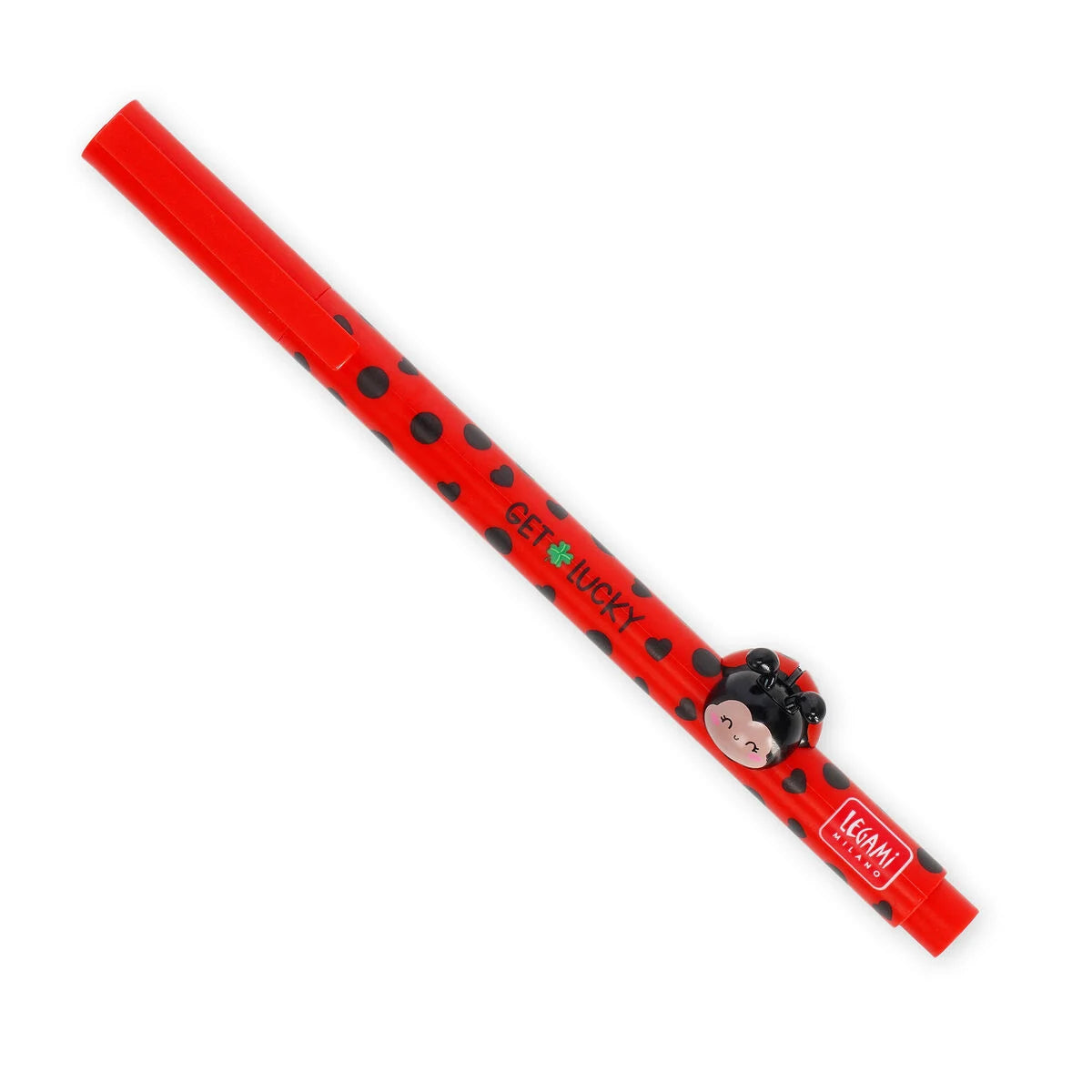 Legami Lovely Friends Gel Pen 0.5mm Red Ink - Ladybug "Get Lucky"