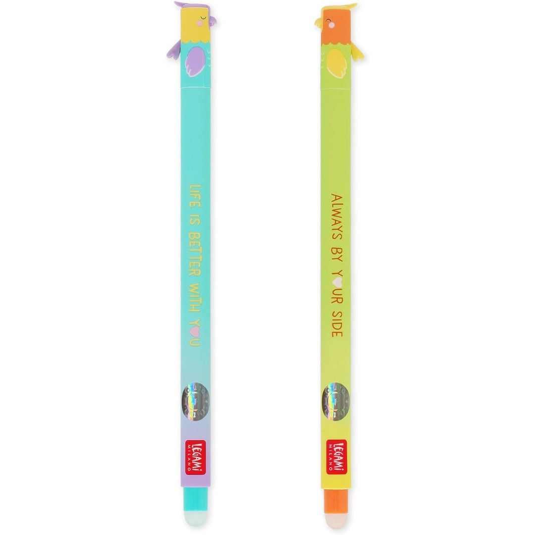 Legami Erasable Pens Set Of 2pcs - Better Together - Turquoise & Orange Ink
