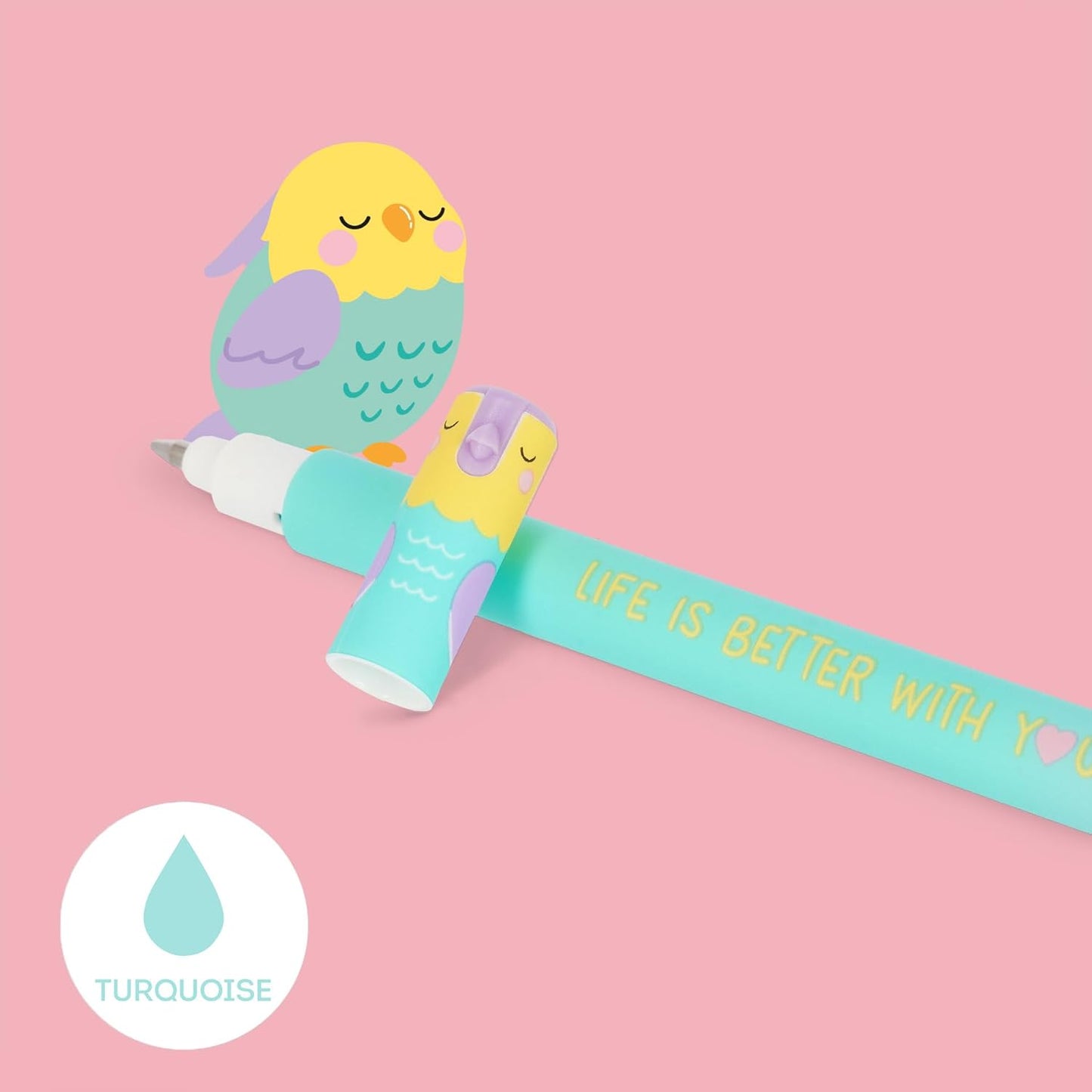 Legami Erasable Pens Set Of 2pcs - Better Together - Turquoise & Orange Ink