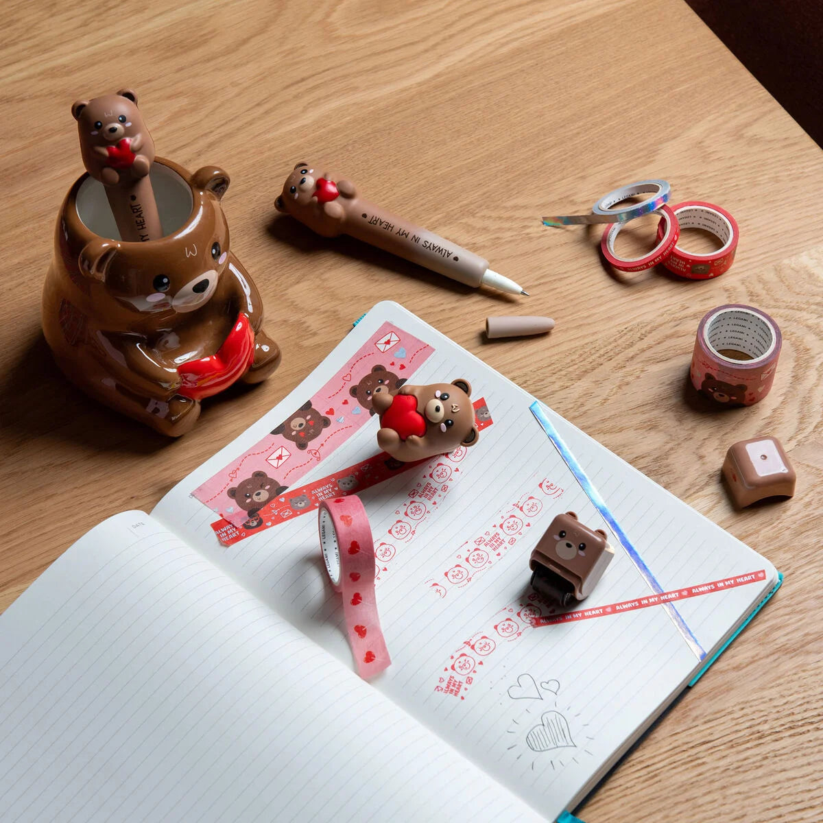 Legami Ceramic Pen Holder - Desk Friends - Teddy Bear