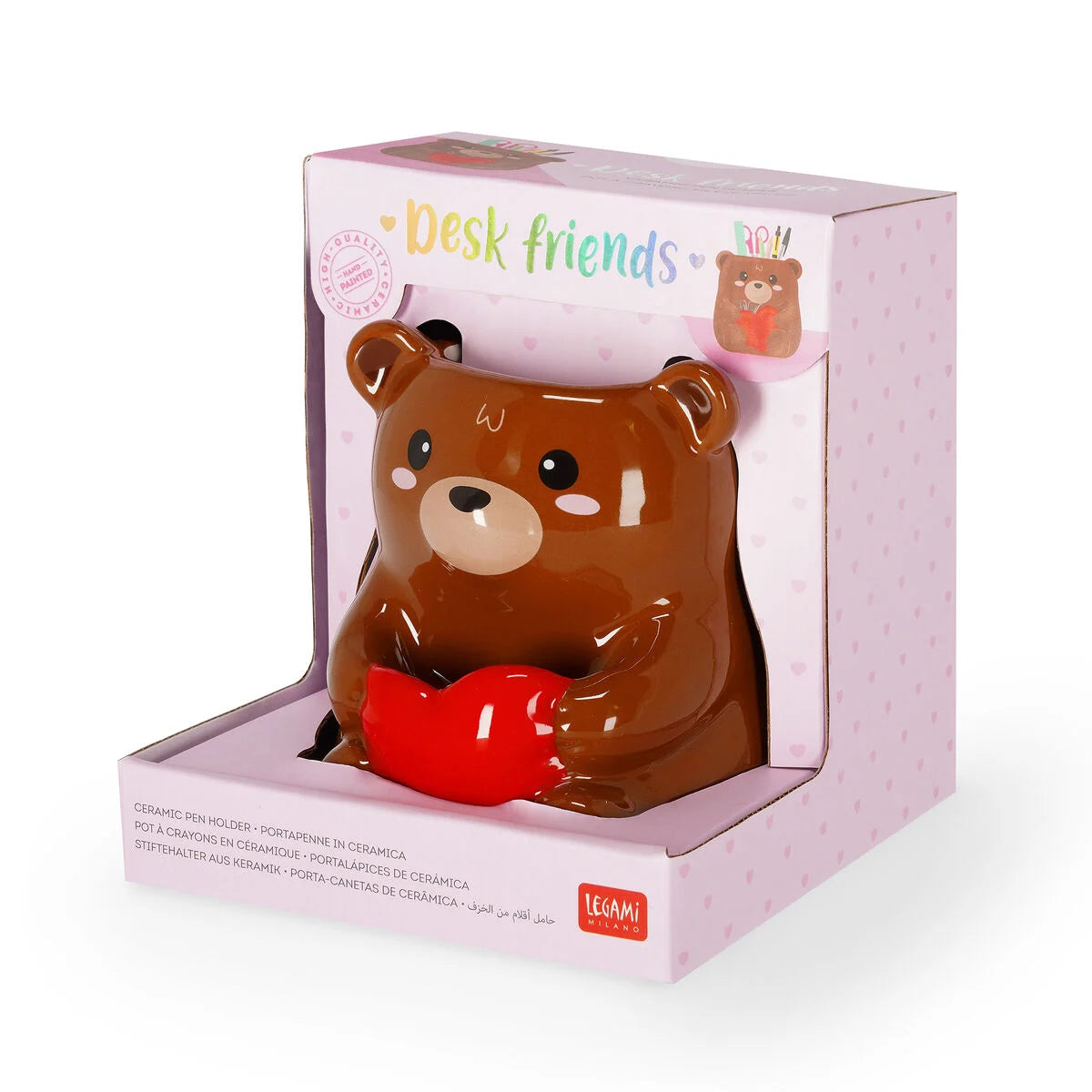 Legami Ceramic Pen Holder - Desk Friends - Teddy Bear