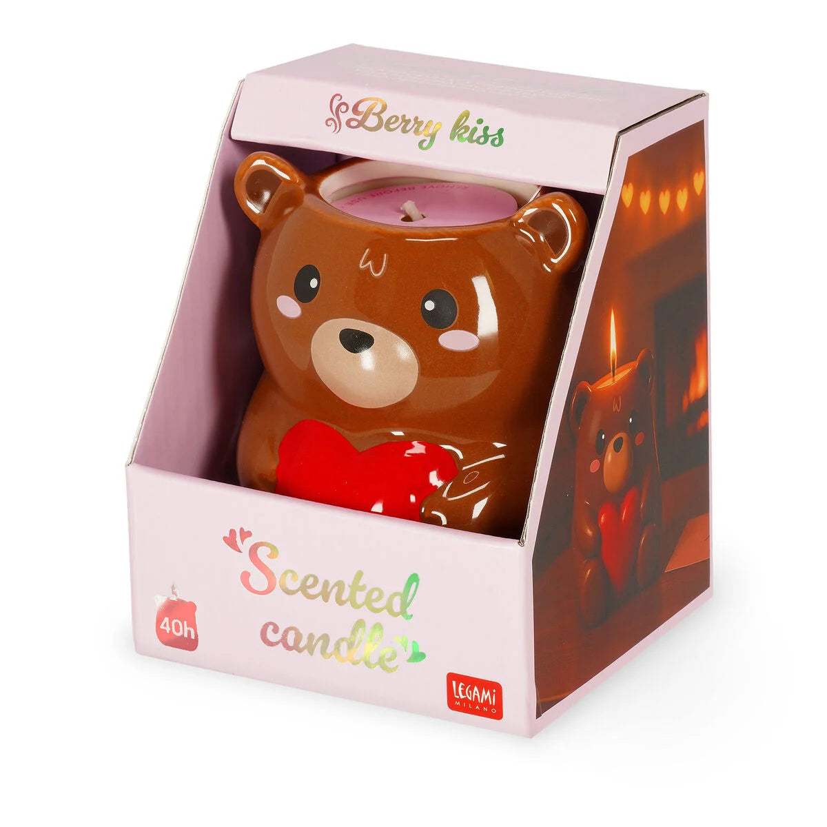 Legami Scented Candle - Teddy Bear - Berry Kiss