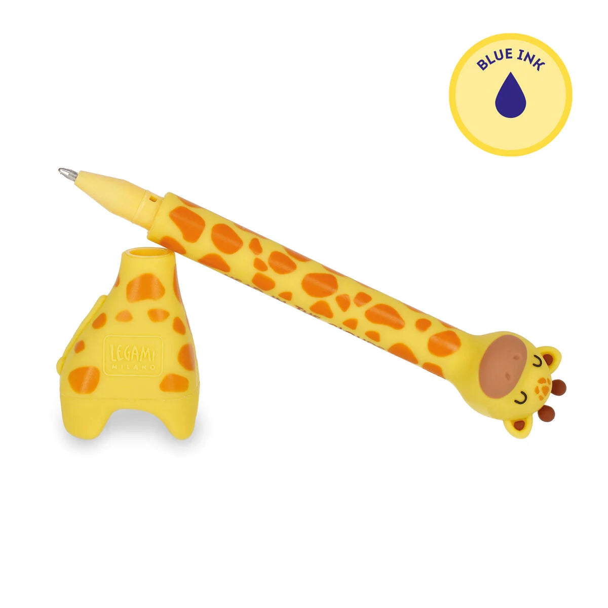 Legami Ballpoint Pen With Base - Stand-Ink Ovation - Giraffe / Blue Ink