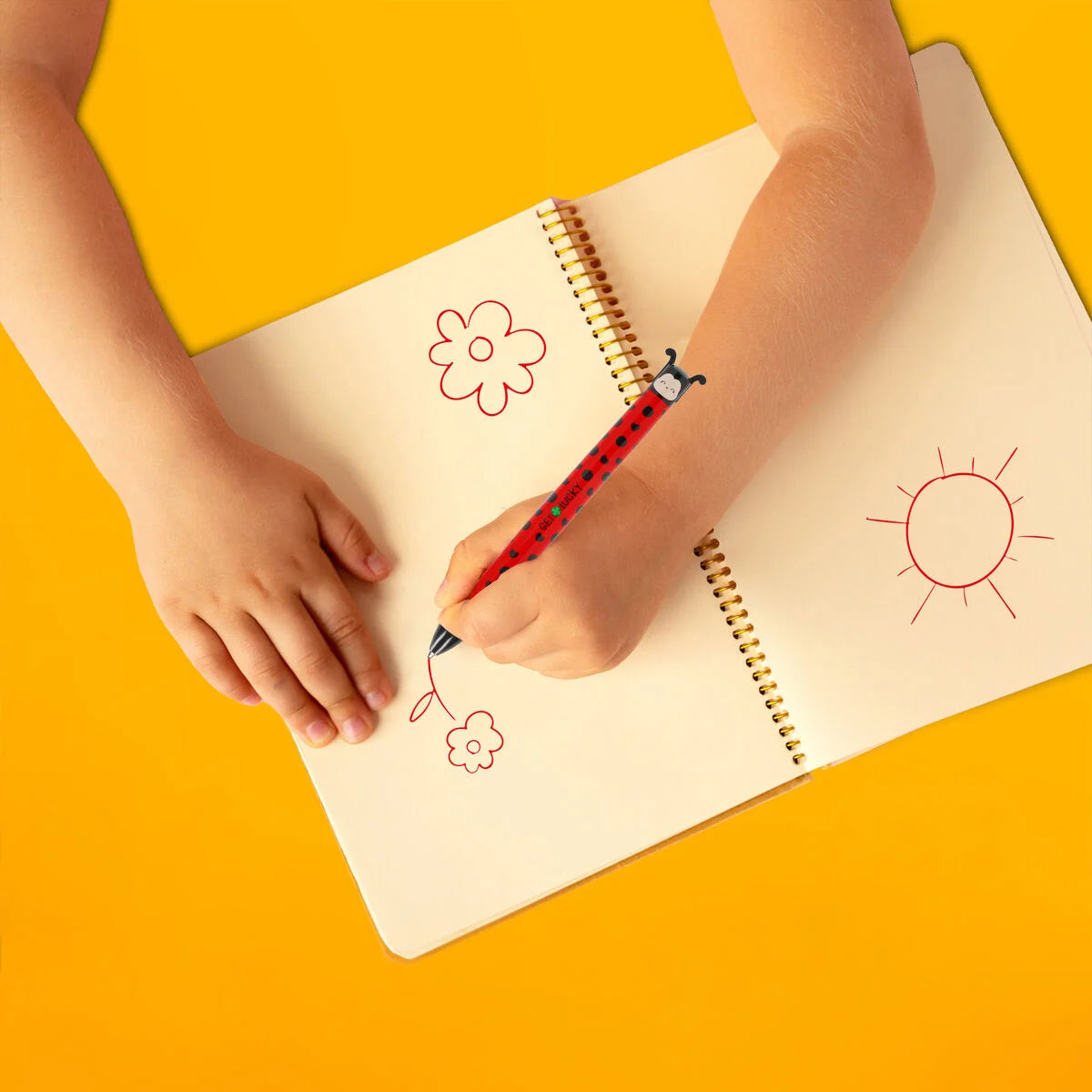 Legami Click&Clack Two Colour Ballpoint Pen - Ladybug