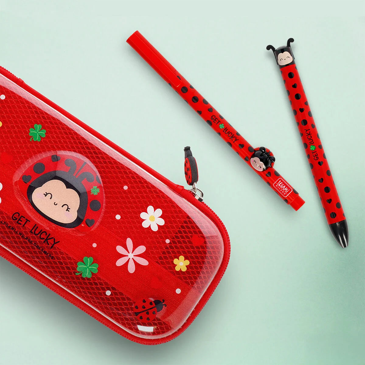 Legami Click&Clack Two Colour Ballpoint Pen - Ladybug